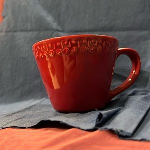 Starbucks maroon embossed 14 oz cup made in Portugal. Hard to find.